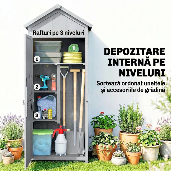 Outsunny căsuță dulap depozitare unelte exterior | Aosom Romania