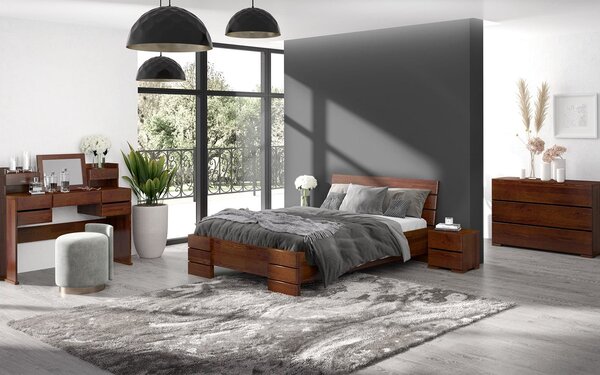 Pat lemn masiv Înalt TerraCraft Pin Personalizabil - 90x200cm