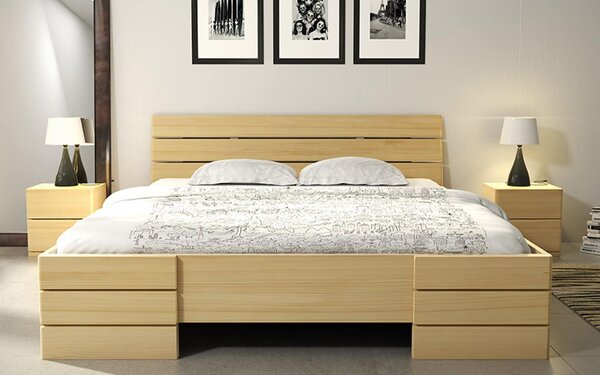 Pat lemn masiv Înalt TerraCraft Pin Personalizabil - 90x200cm