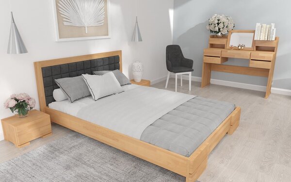 Noptieră lemn masiv TerraCraft 1 Sertar Fag, 40 × 34 × 25 cm - Palisander