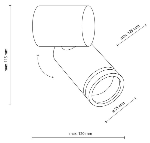 Spot de perete JET SET 1xGU10/10W/230V alb