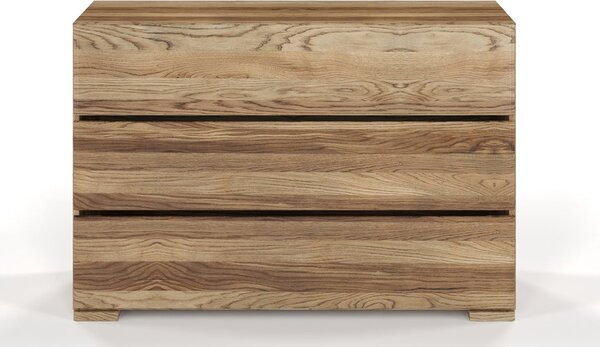 Comodă lemn masiv TerraCraft Stejar 3 Sertare, 120 × 45 × 81 cm - Bleached oil