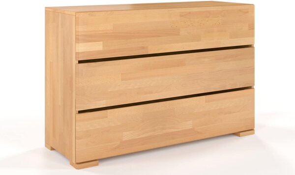 Comodă lemn masiv TerraCraft Fag 3 sertare, 120 × 45 × 81 cm - Natural