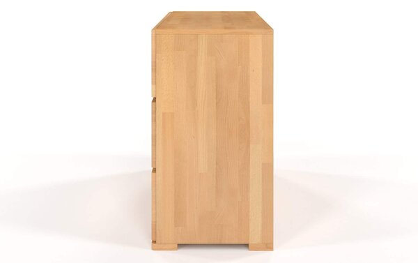 Comodă lemn masiv TerraCraft Fag 3 sertare, 120 × 45 × 81 cm - Natural