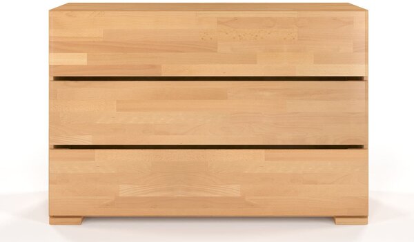 Comodă lemn masiv TerraCraft Fag 3 sertare, 120 × 45 × 81 cm - Natural