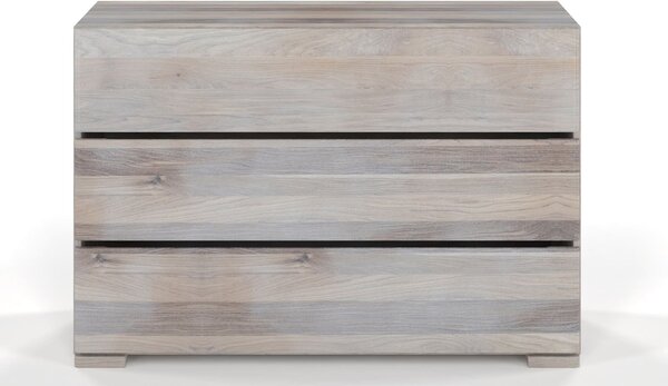 Comodă lemn masiv TerraCraft Stejar 3 Sertare, 120 × 45 × 81 cm - Bleached oil