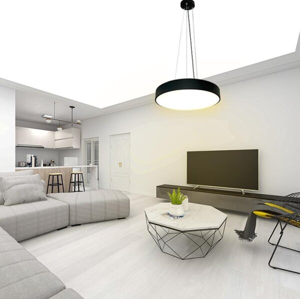 Lustră LED dimabilă pe cablu LED/50W/230V 3000-6500K negru + telecomandă