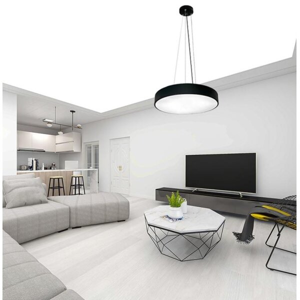 Lustră LED dimabilă pe cablu LED/50W/230V 3000-6500K negru + telecomandă