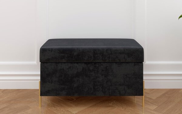 Băncuță lemn masiv Tapițată Zoe, 80 × 37 × 46 cm - Light gray
