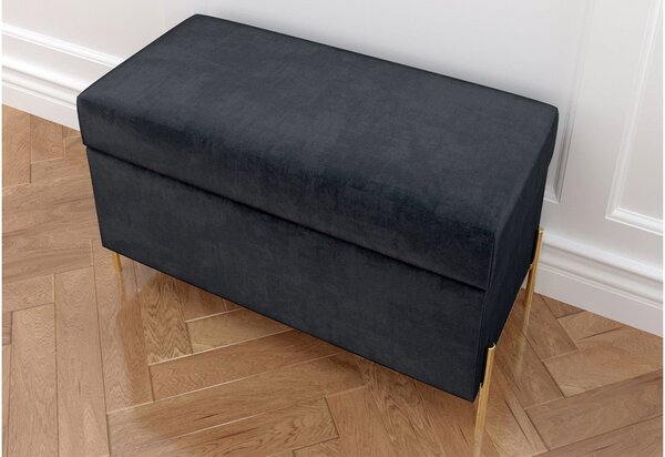 Băncuță lemn masiv Tapițată Zoe, 80 × 37 × 46 cm - Green