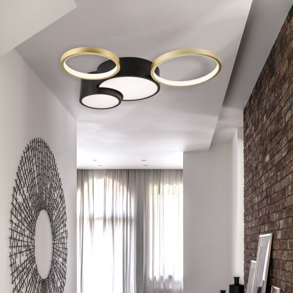 Plafonieră dimabilă ALIZEE LED/30W/230V 3000-6500K negru/auriu