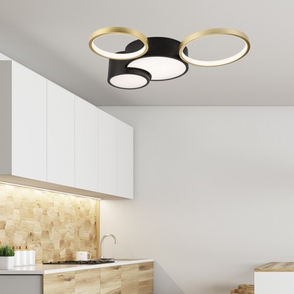 Plafonieră dimabilă ALIZEE LED/30W/230V 3000-6500K negru/auriu