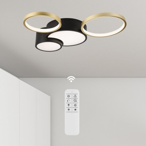 Plafonieră dimabilă ALIZEE LED/30W/230V 3000-6500K negru/auriu