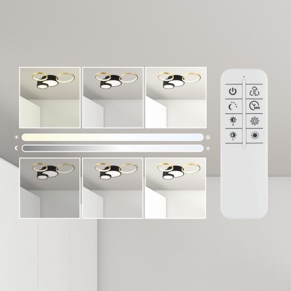 Plafonieră dimabilă ALIZEE LED/30W/230V 3000-6500K negru/auriu
