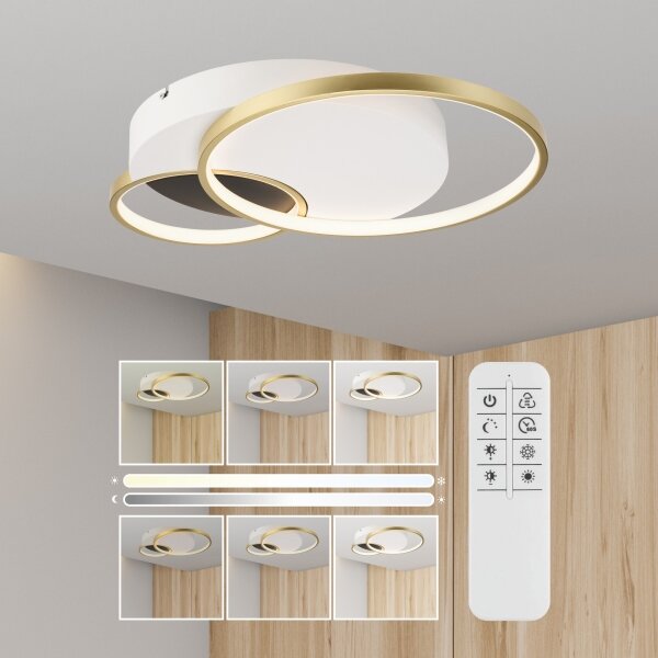 Plafonieră dimabilă BENITO LED/31W/230V 3000-6500K alb/auriu