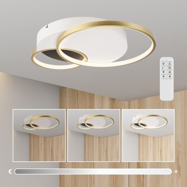 Plafonieră dimabilă BENITO LED/31W/230V 3000-6500K alb/auriu