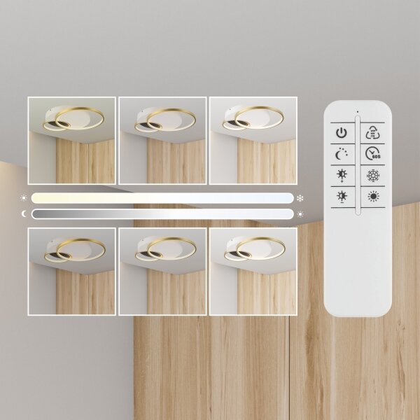 Plafonieră dimabilă BENITO LED/31W/230V 3000-6500K alb/auriu