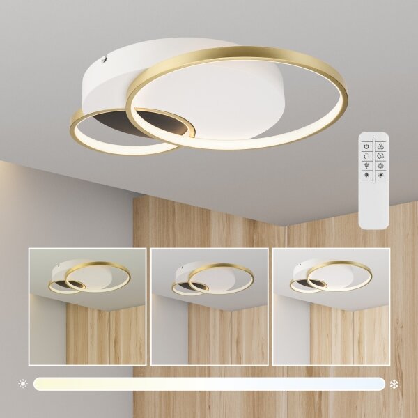 Plafonieră dimabilă BENITO LED/31W/230V 3000-6500K alb/auriu