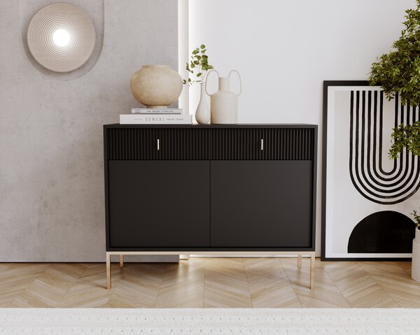 Comodă Magara 2D2S (Negru + Auriu). 1154749