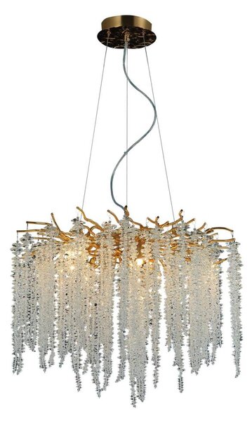 Lustră de cristal pe cablu 9xG9/40W/230V auriu