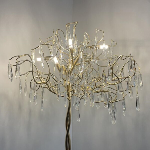 Lampadar de cristal 5xG9/40W/230V auriu