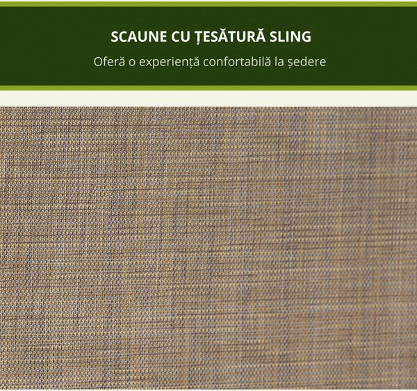 Balansoar de Gradina Outsunny cu 3 scaune Acoperis, Buzunare de depozitare | Aosom Romania