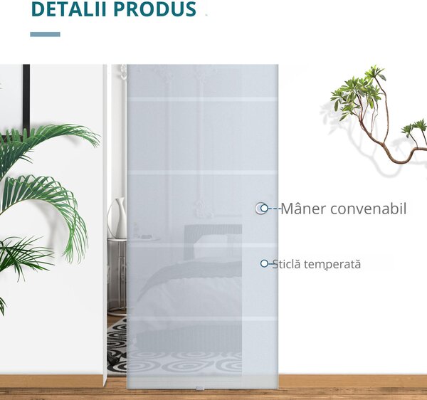 HOMCOM usa glisanta sticla cu sina,90x205x0.8 cm | Aosom Romania