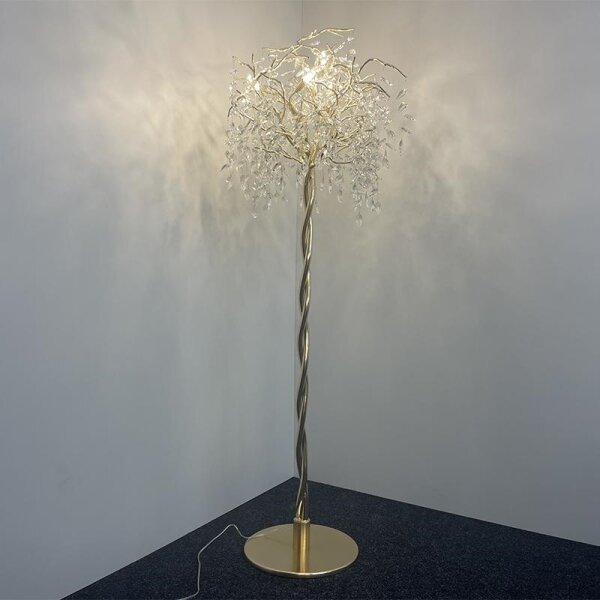 Lampadar de cristal 5xG9/40W/230V auriu
