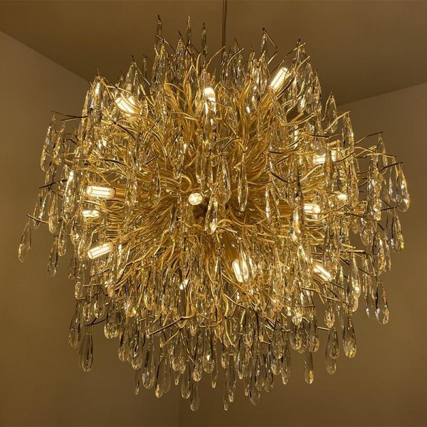 Lustră de cristal pe cablu 24xG9/40W/230V auriu