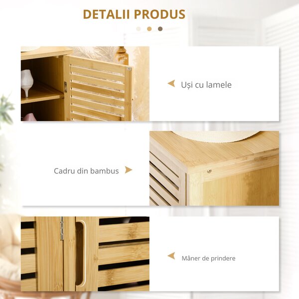 HOMCOM Suport pentru Încălțăminte, Dulap Mobil cu 8 Rafturi, Comodă pentru Încălțăminte, 100x35x80 cm, Lemn Natural | Aosom Romania
