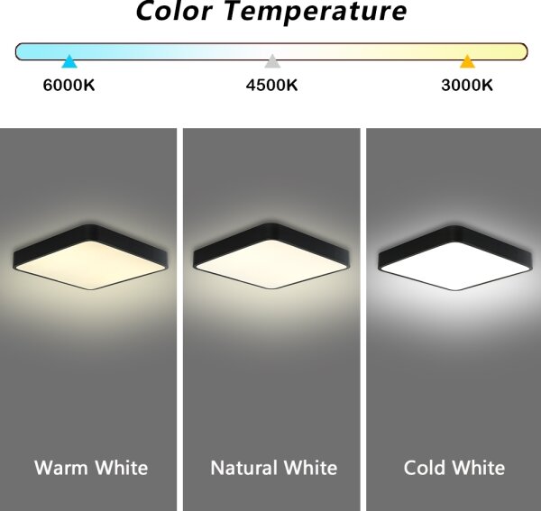 Plafonieră LED dimabilă Brilagi POOL SQUARE LED/36W/230V 3000-6000K 40x40 cm negru + telecomandă