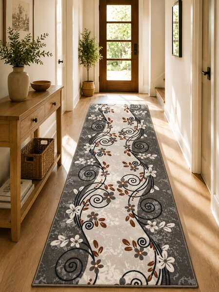 Traversa Model Print Seoul, Gri , Suport Pasla, Latime 200 cm, 820 gr mp
