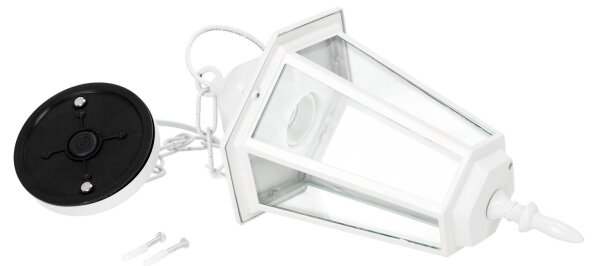 Lustră de exterior pe lanț 1xE27/60W/230V IP44 alb