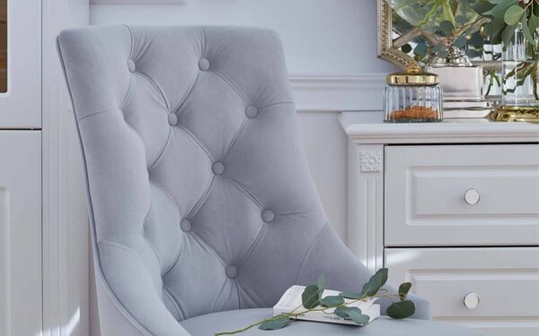 Scaun lemn masiv Dining Paris Blue/Beige, 56 × 65 × 98 cm - Beige