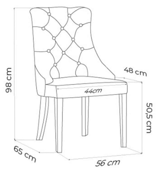 Scaun lemn masiv Dining Paris Blue/Beige, 56 × 65 × 98 cm - Beige