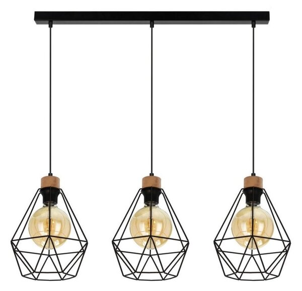 Lustră pe cablu Spot-Light 21822304 DIAMENT 3xE27/60W/230V stejar
