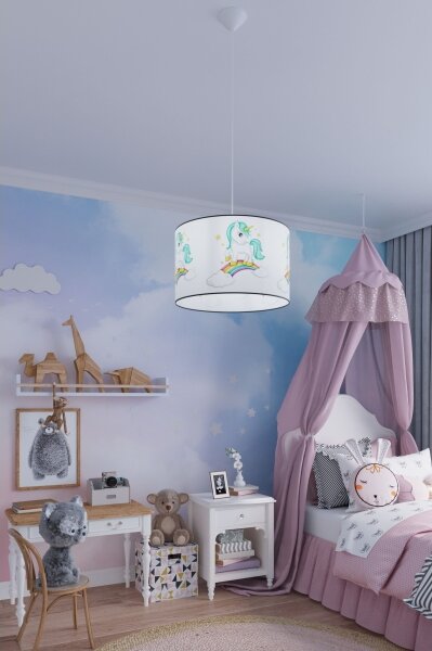 Lustră pe cablu pentru copii Sollux SL.1413 UNICORN 1xE27/15W/230V d. 40 cm
