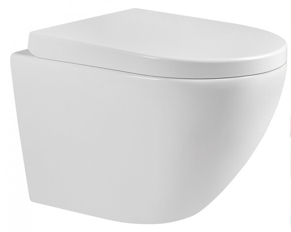 Mexen LENA Rimless, vas de toaletă suspendat cu scaun cu cădere lentă, 48 x 36 cm, alb, 30221000