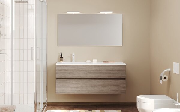 Set lemn masiv Mobilier Baie Suspendat Craig 120cm - Natur texturat