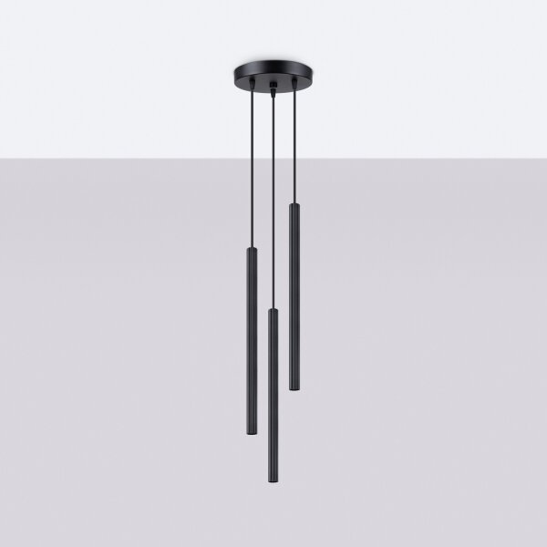Lustră pe cablu Sollux SL.1341 ARCHE 3xG9/8W/230V negru