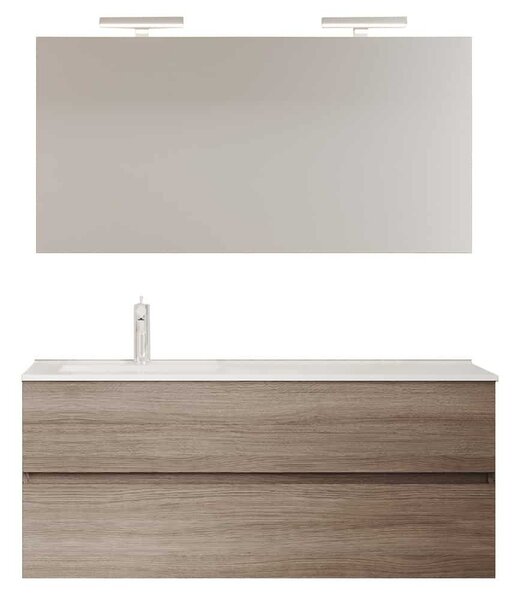 Set lemn masiv Mobilier Baie Suspendat Craig 120cm - Natur texturat