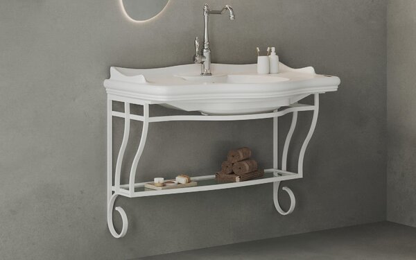 Set lemn masiv alb Mobilier Baie Suspendat Greyson Model G1 /Negru - Negru