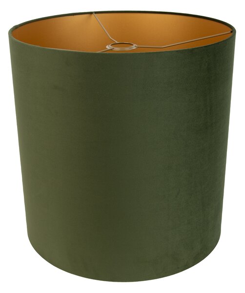 Abajur din catifea verde 40/40/40 cu interior auriu