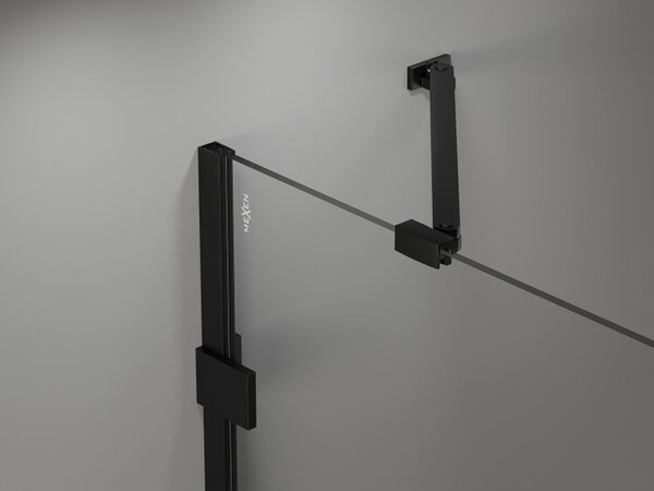 Mexen, Ușă de duș cu balamale pe stânga Mexen Lunar 70 cm, transparentă, neagră - 834-070-000-70-00-L