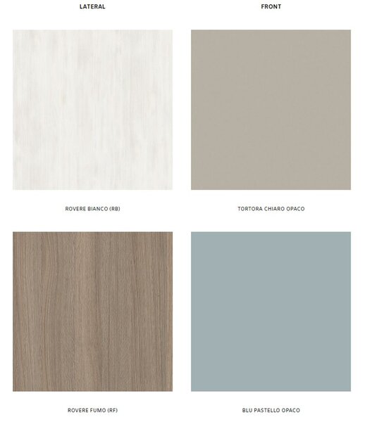 Set lemn masiv Mobilier Baie Suspendat Orchid Lavoar Dublu - bianco opaco & rovere grigio