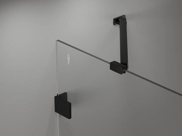 Mexen, Ușă de duș cu balamale pe stânga Mexen Lunar 70 cm, transparentă, neagră - 834-070-000-70-00-L