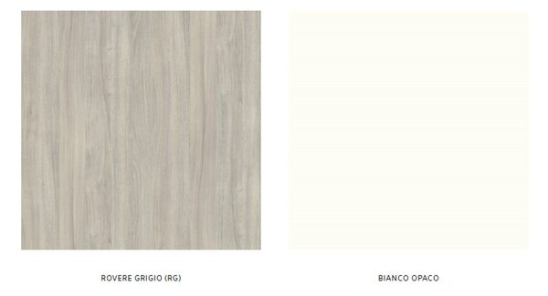 Set lemn masiv Mobilier Baie Suspendat Orchid Lavoar Dublu - bianco opaco & rovere grigio