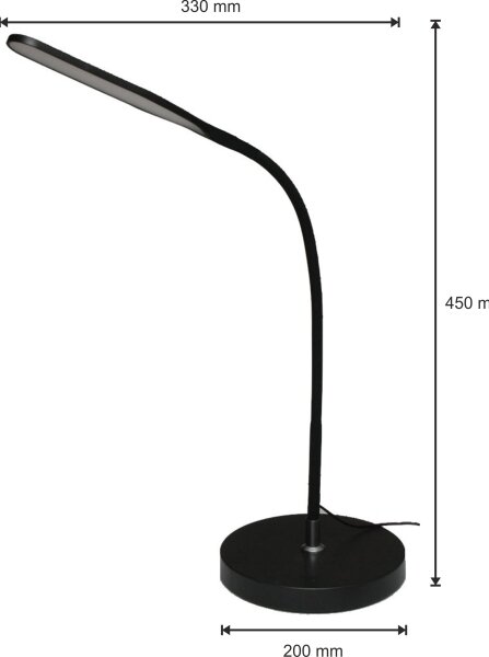Lampă LED dimabilă 3 în 1 DARA LED/10W/230V 3000/4000/6000K CRI 90 negru