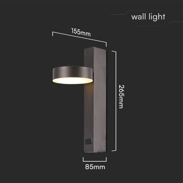 Spot LED de perete cu port USB LED/8W/230V 3000K