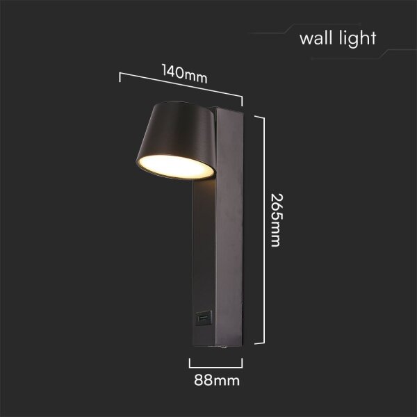 Spot LED de perete cu port USB LED/8W/230V 3000K